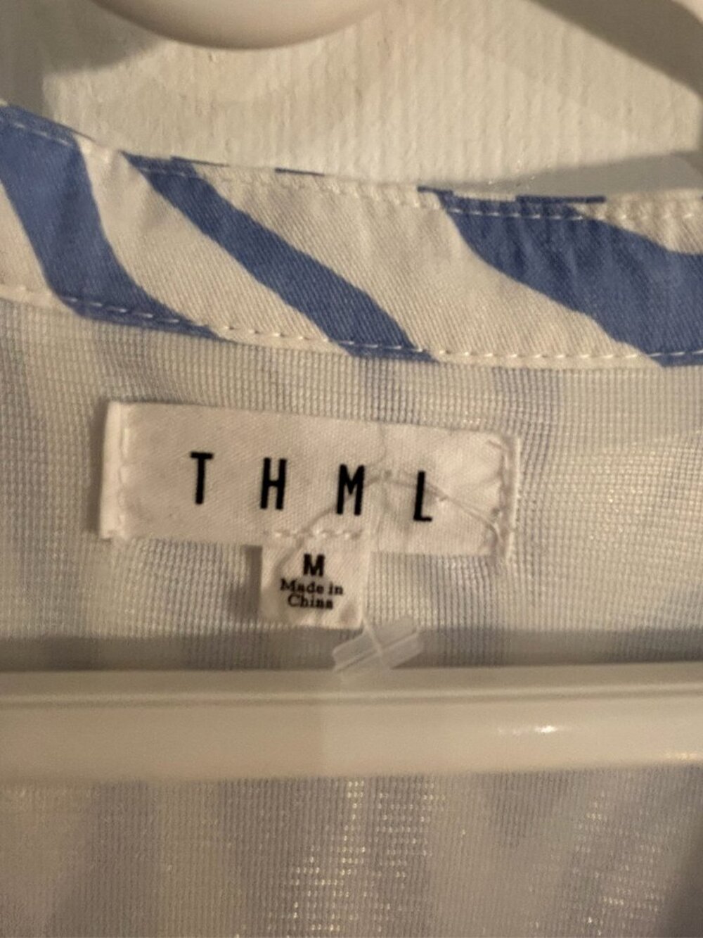 THML Blue & White Zebra Print Flutter Sleeve Dress | Size Medium - Picture 4 of 8